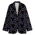 Lights Heart Pattern Print Women's Blazer