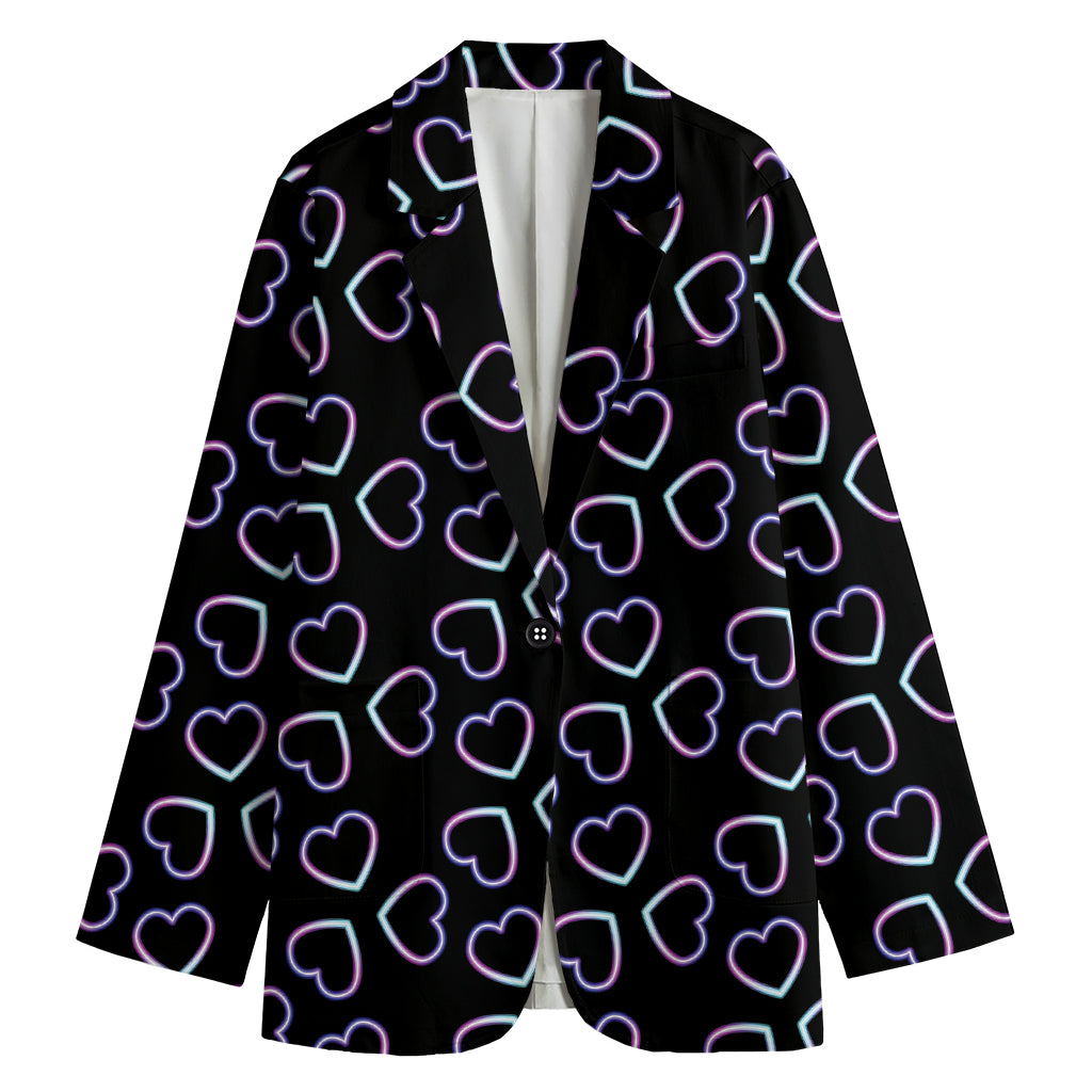 Lights Heart Pattern Print Women's Blazer