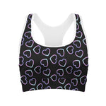 Lights Heart Pattern Print Women's Sports Bra