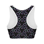 Lights Heart Pattern Print Women's Sports Bra
