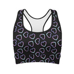 Lights Heart Pattern Print Women's Sports Bra