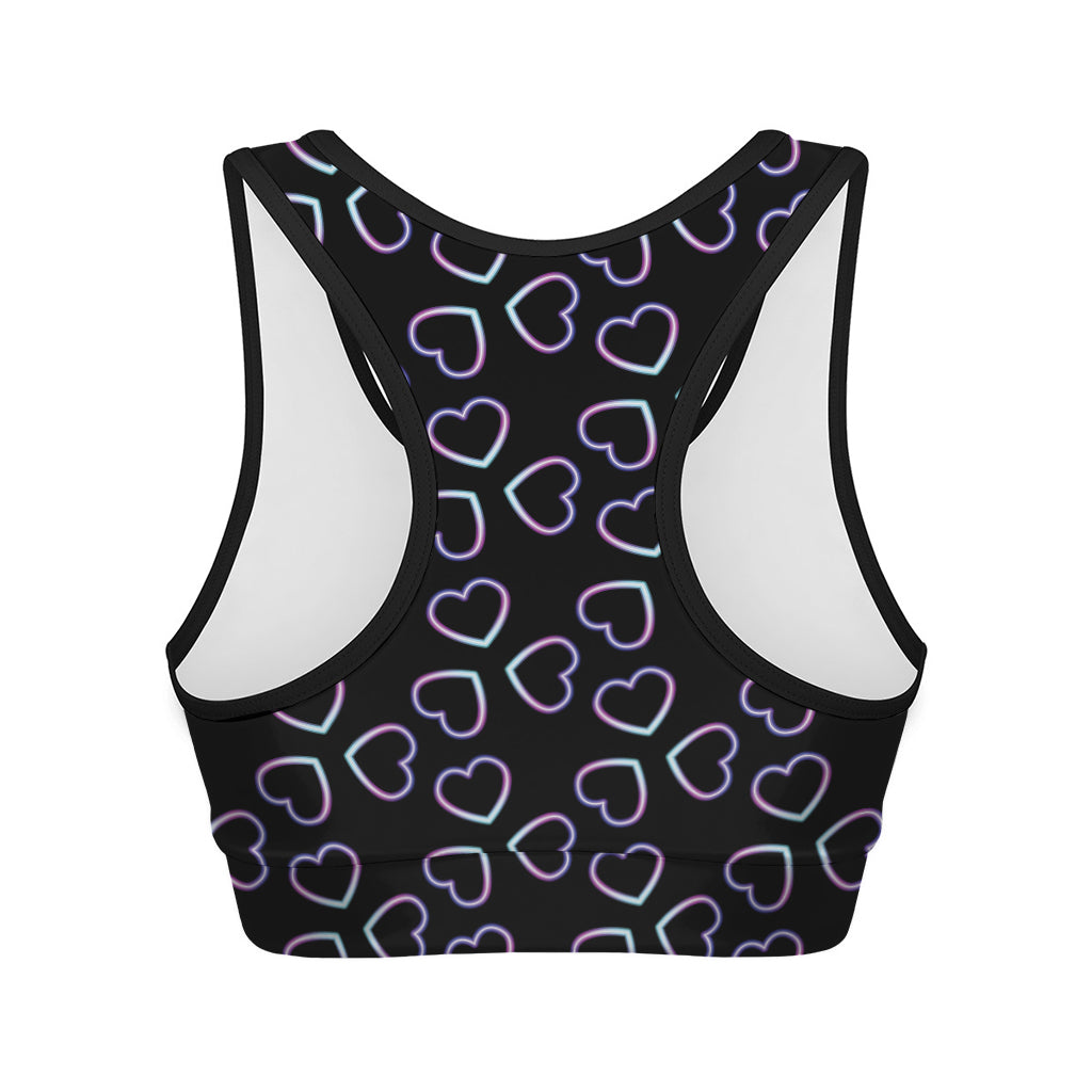 Lights Heart Pattern Print Women's Sports Bra