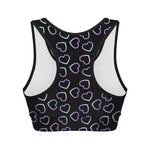 Lights Heart Pattern Print Women's Sports Bra