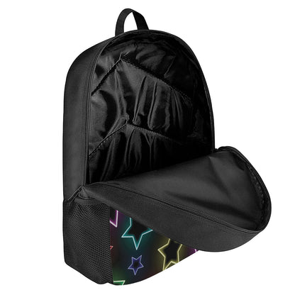 Lights Star Pattern Print 17 Inch Backpack