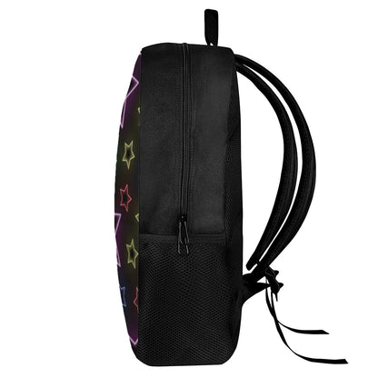 Lights Star Pattern Print 17 Inch Backpack