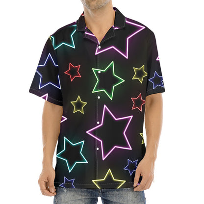 Lights Star Pattern Print Aloha Shirt