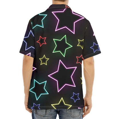 Lights Star Pattern Print Aloha Shirt