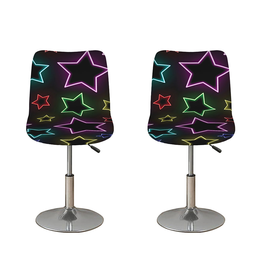Lights Star Pattern Print Bar Stool Covers