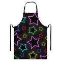 Lights Star Pattern Print Bib Apron With Pocket