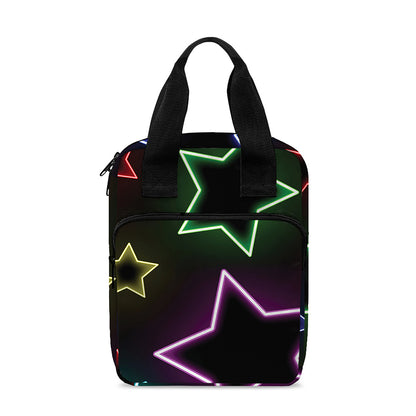 Lights Star Pattern Print Bible Tote Bag