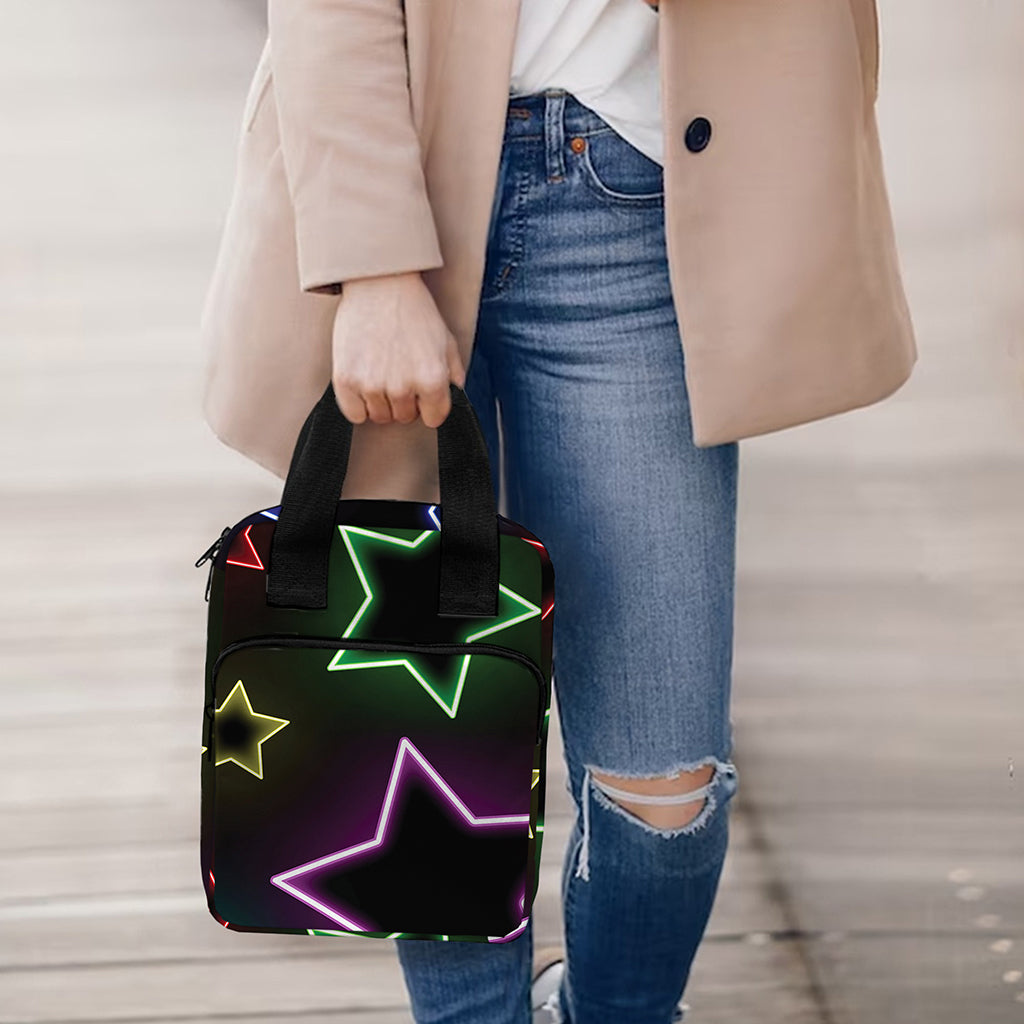 Lights Star Pattern Print Bible Tote Bag
