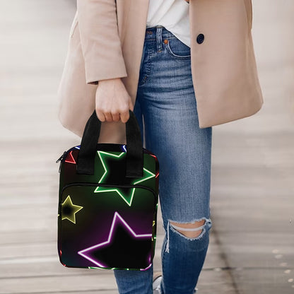 Lights Star Pattern Print Bible Tote Bag