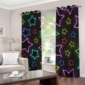 Lights Star Pattern Print Dimout Grommet Curtains