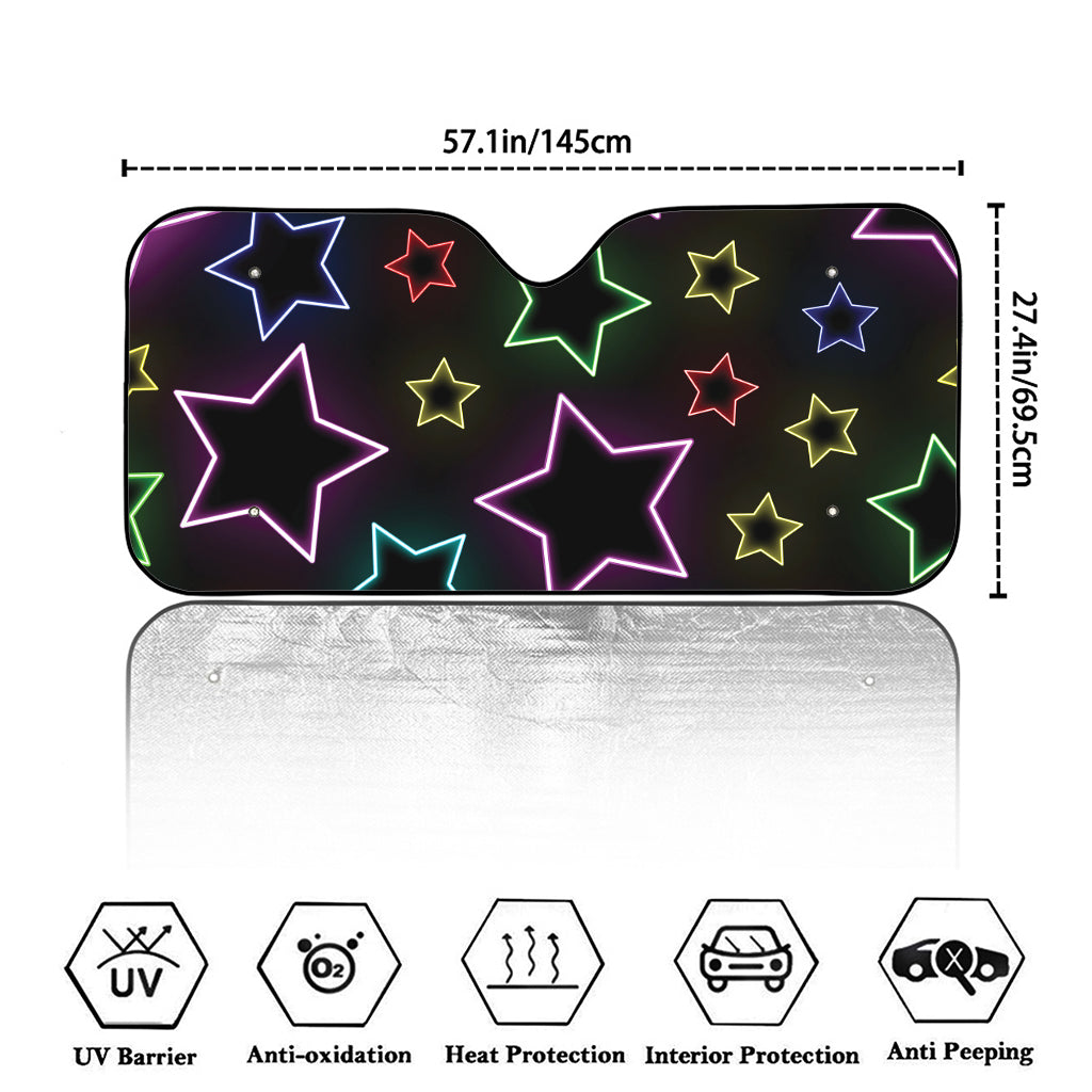 Lights Star Pattern Print Car Windshield Sun Shade
