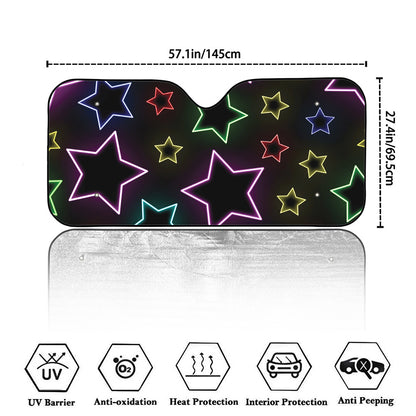 Lights Star Pattern Print Car Windshield Sun Shade