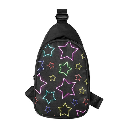 Lights Star Pattern Print Chest Bag