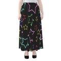 Lights Star Pattern Print Chiffon Maxi Skirt