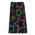 Lights Star Pattern Print Cotton Front Slit Maxi Skirt