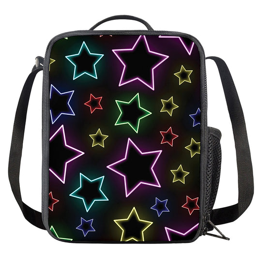 Lights Star Pattern Print Crossbody Lunch Bag
