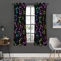 Lights Star Pattern Print Grommet Curtain Panels