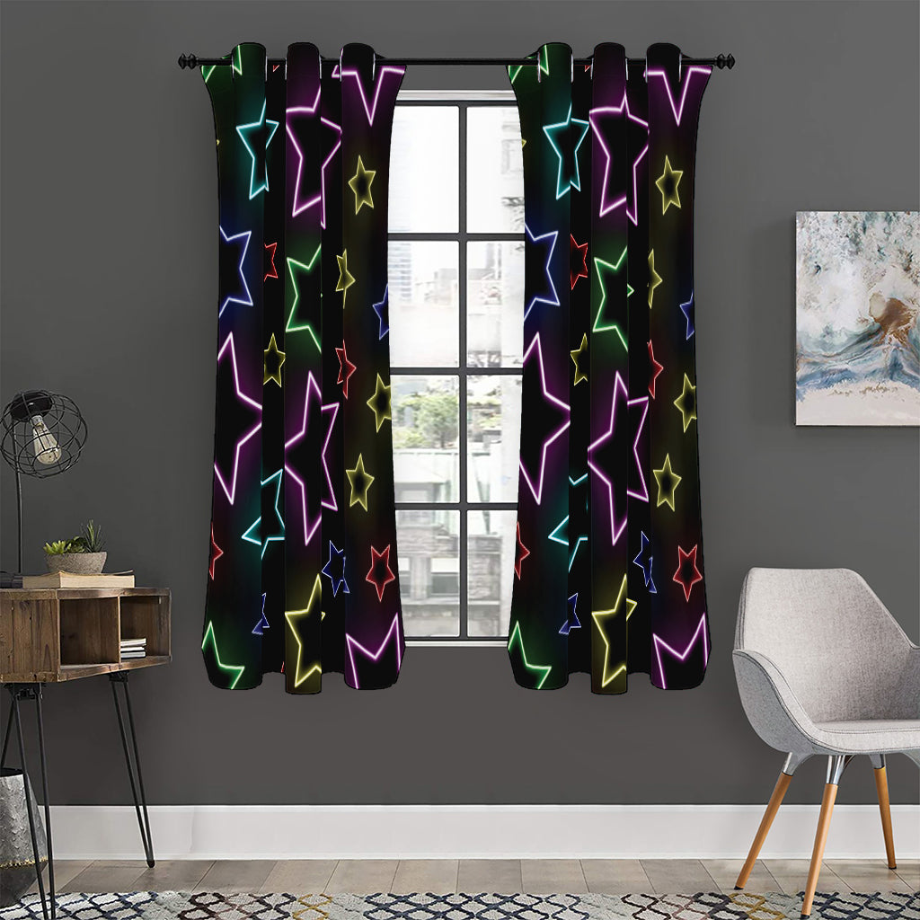 Lights Star Pattern Print Curtain