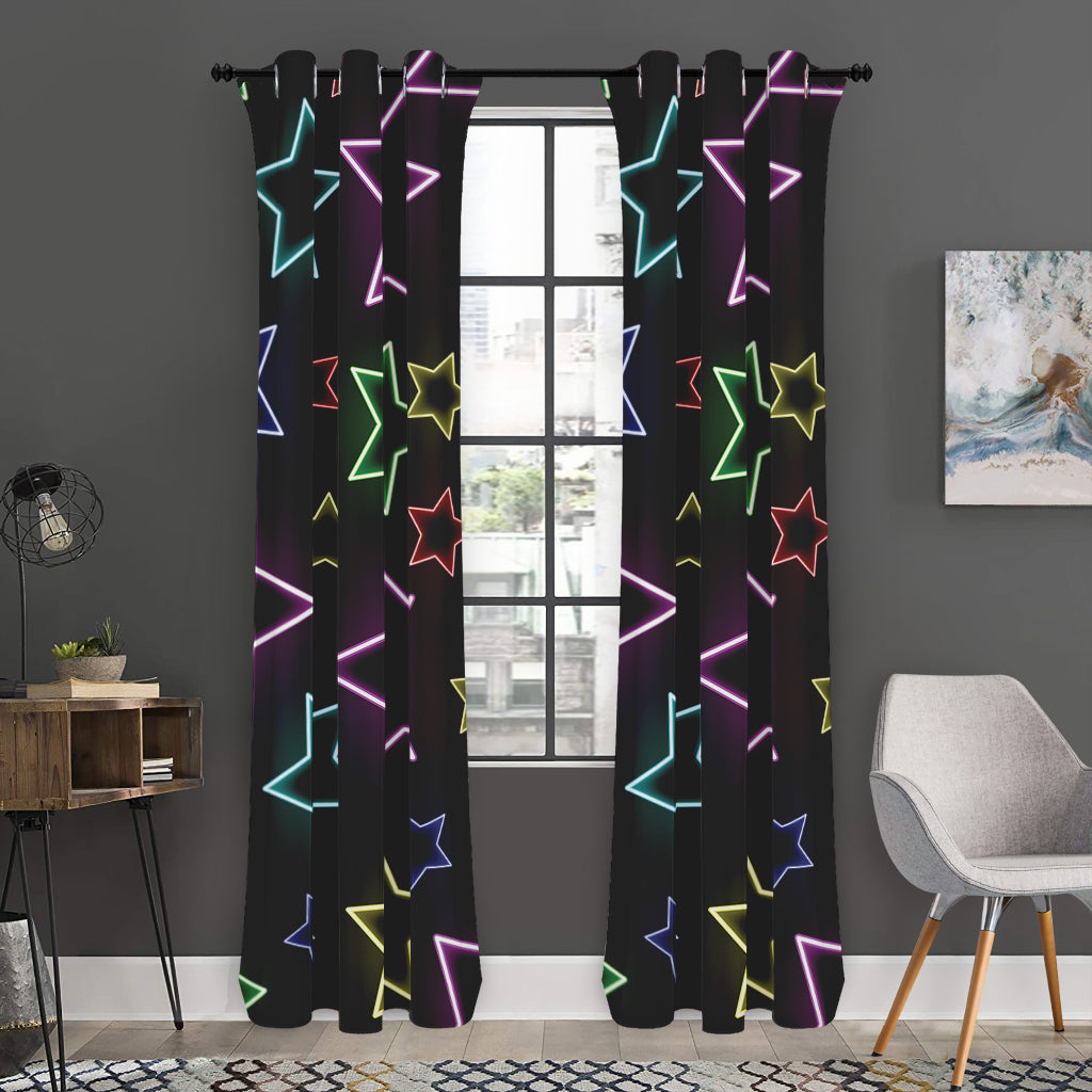 Lights Star Pattern Print Curtain