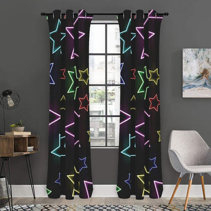 Lights Star Pattern Print Curtain