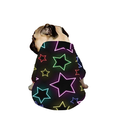 Lights Star Pattern Print Dog Zip Up Jacket