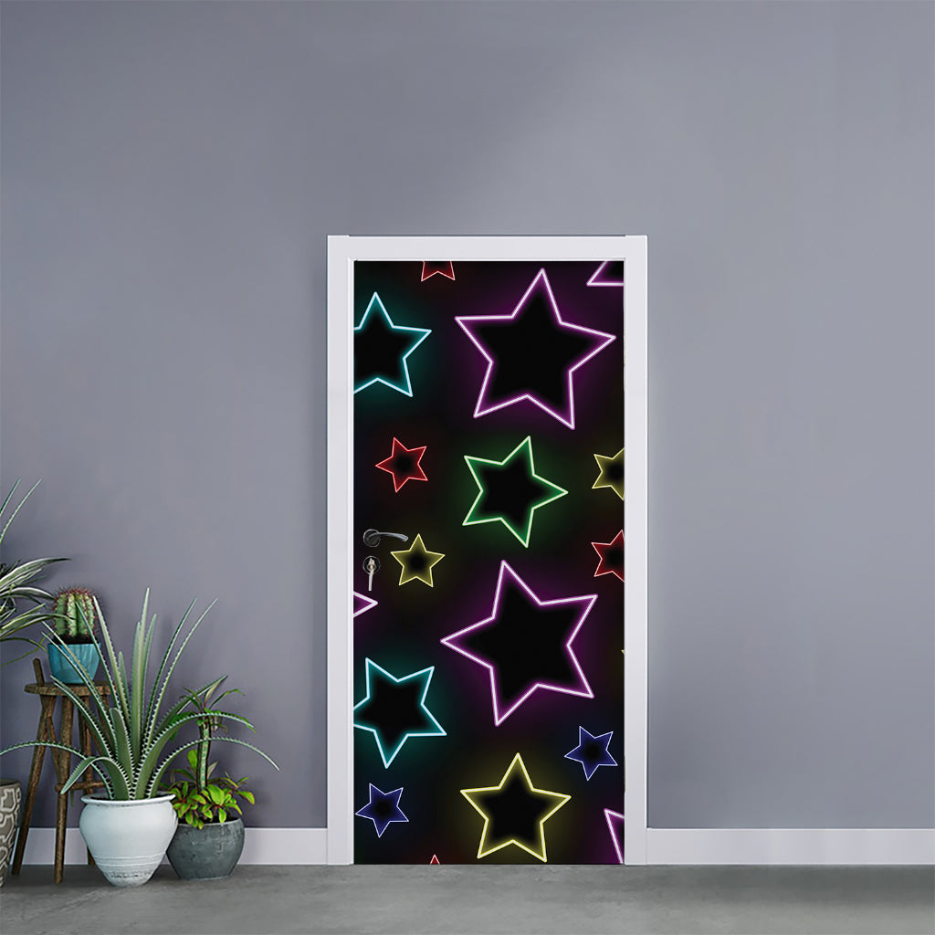 Lights Star Pattern Print Door Sticker