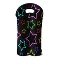 Lights Star Pattern Print Double Neoprene Wine Tote