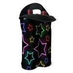 Lights Star Pattern Print Double Neoprene Wine Tote