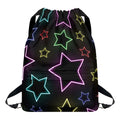 Lights Star Pattern Print Drawstring Backpack