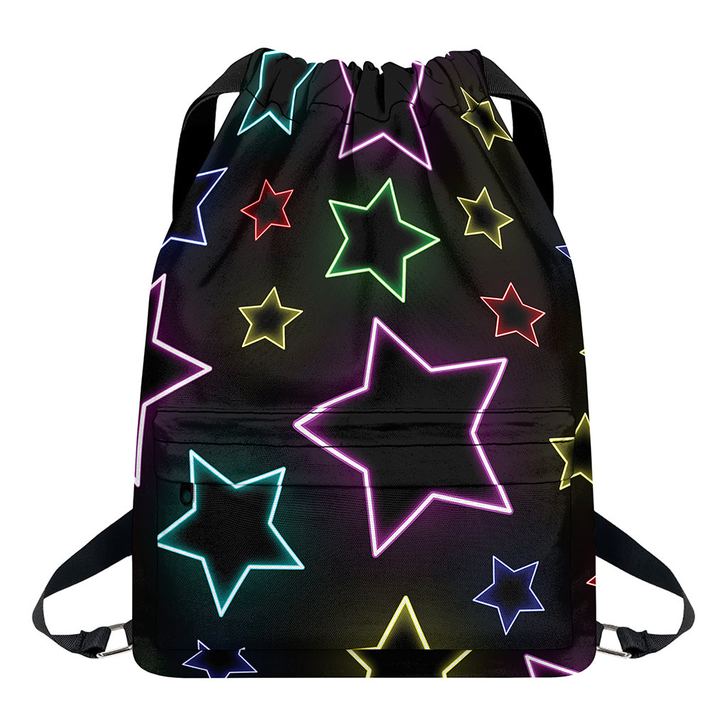 Lights Star Pattern Print Drawstring Backpack