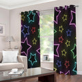 Lights Star Pattern Print Extra Wide Grommet Curtains
