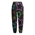 Lights Star Pattern Print Fleece Lined Knit Pants