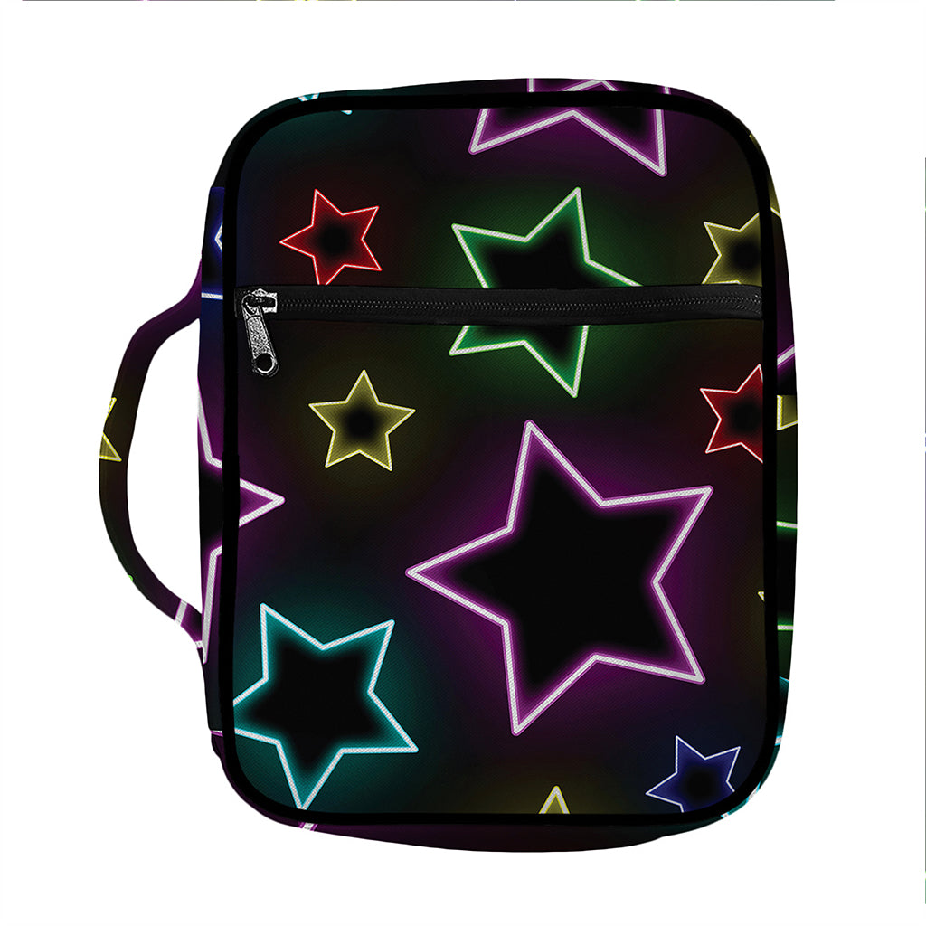 Lights Star Pattern Print Front Pocket Bible Bag