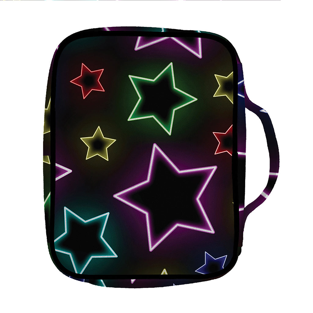Lights Star Pattern Print Front Pocket Bible Bag