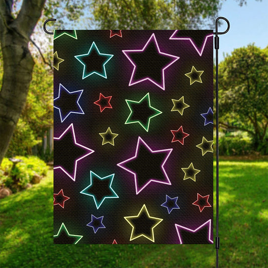 Lights Star Pattern Print Garden Flag