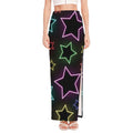 Lights Star Pattern Print High Slit Maxi Skirt