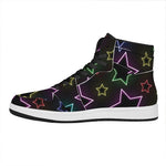 Lights Star Pattern Print High Top Leather Sneakers
