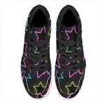 Lights Star Pattern Print High Top Leather Sneakers