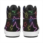 Lights Star Pattern Print High Top Leather Sneakers