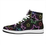 Lights Star Pattern Print High Top Leather Sneakers