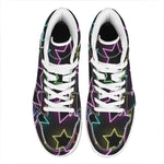 Lights Star Pattern Print High Top Leather Sneakers