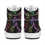 Lights Star Pattern Print High Top Leather Sneakers