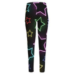 Lights Star Pattern Print High-Waisted Pocket Leggings