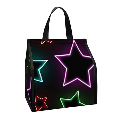Lights Star Pattern Print Insulated Lunch Tote