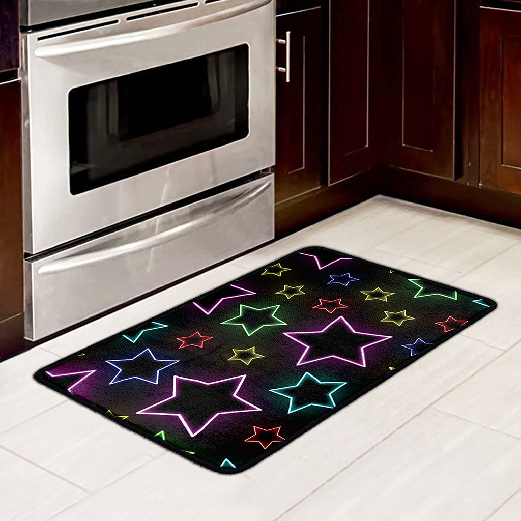 Lights Star Pattern Print Kitchen Mat