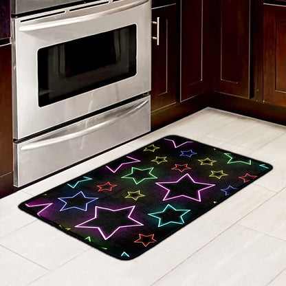Lights Star Pattern Print Kitchen Mat