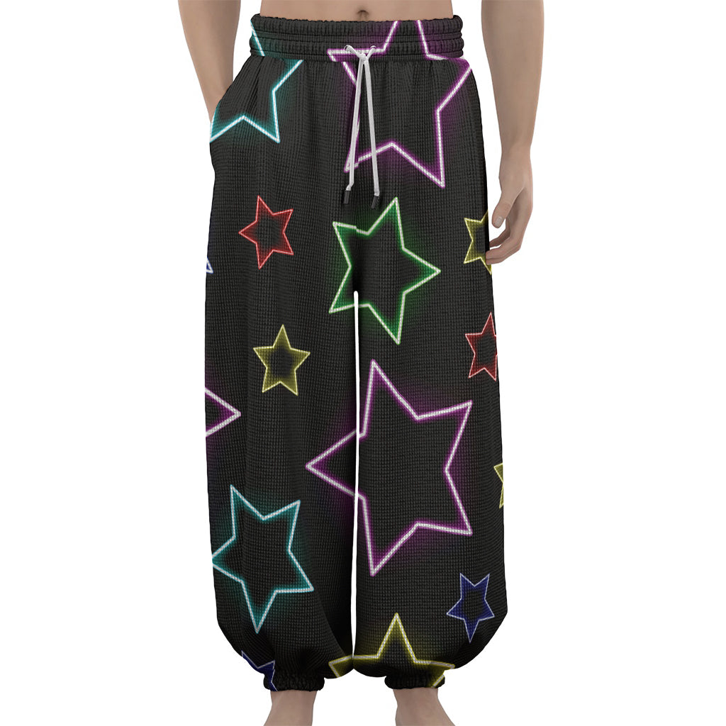 Lights Star Pattern Print Lantern Pants